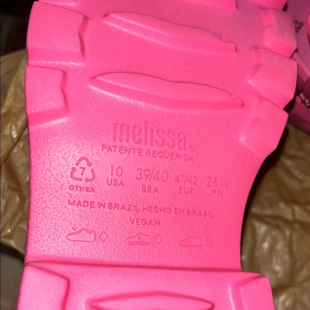 Melissa Pink Glossy Penny loafer style lug Sole - Picture 4 of 6